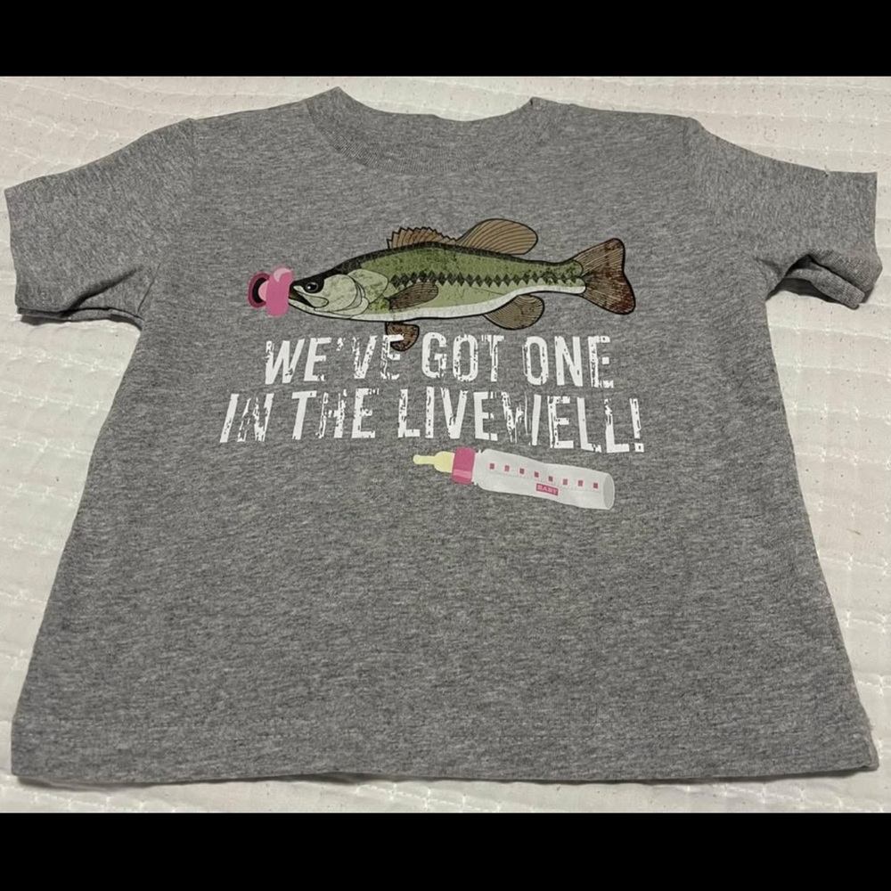 Kids Fishing Gender Reveal Tshirt